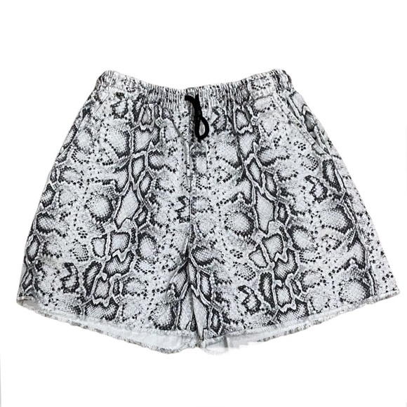 ALEXANDER WANG Denim Python Print Jogger Shorts - Picture 7 of 15